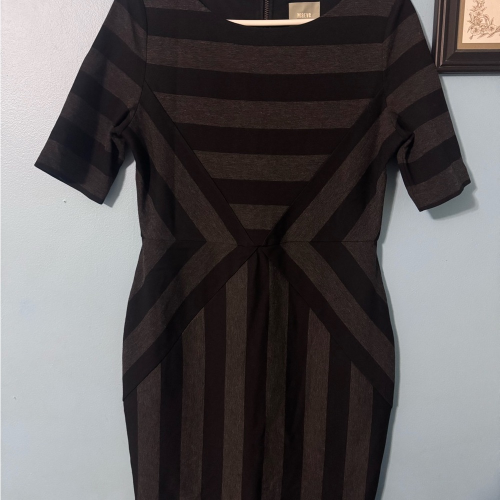 Maeve Black and Gray Sheath Mini Dress